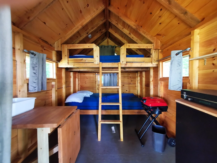 micro-chalet balbuzard quebec,glamping mauricie, chalet à Trois-Rivieres